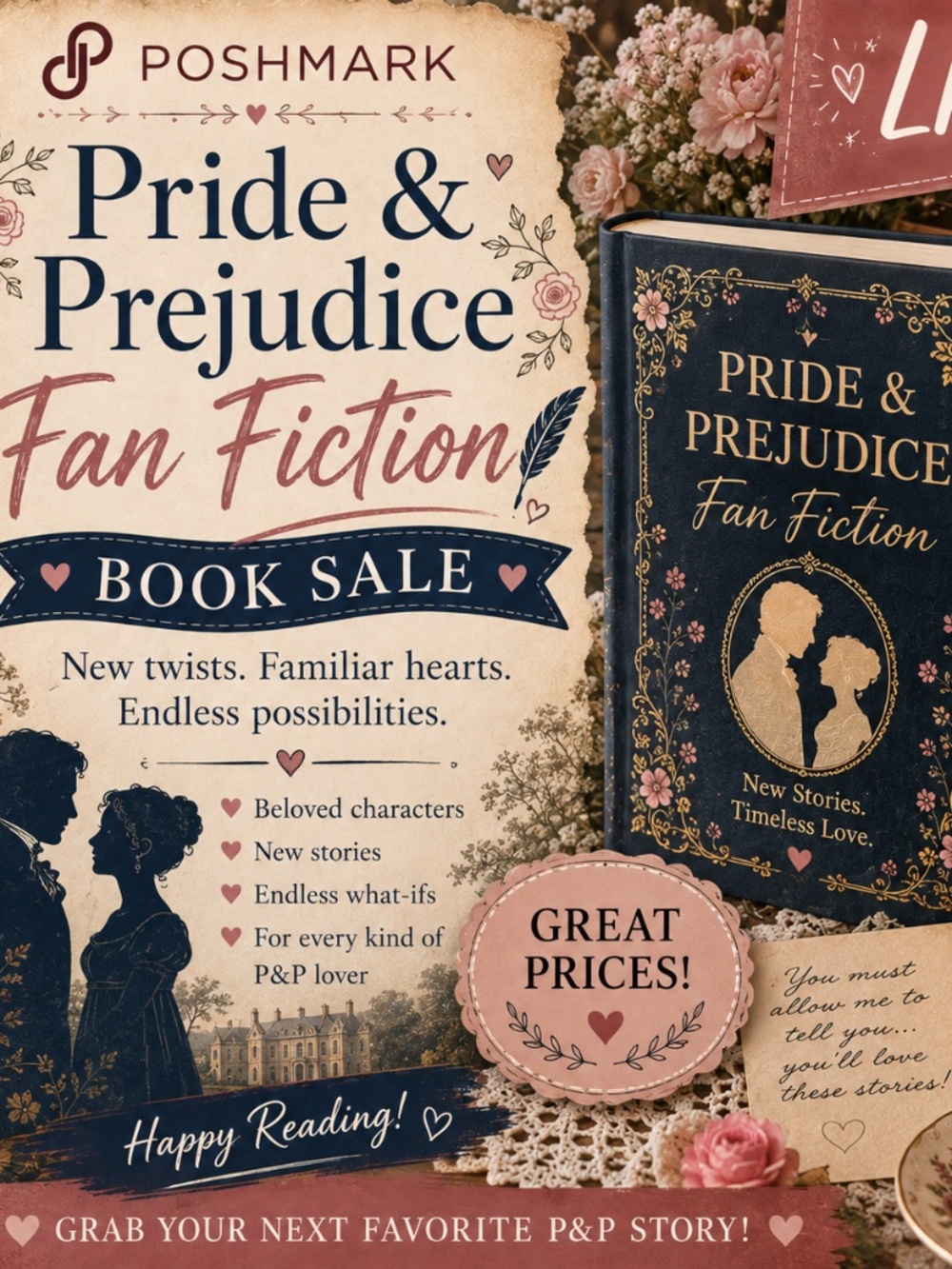 Pride and Prejudice Fanfiction Book Sale Flyer
